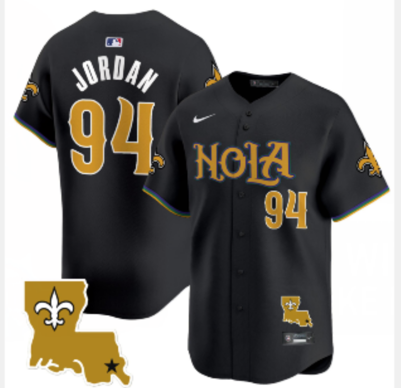 Men 2026 New Orleans Saints #94 Jordan black Limited NFL Jersey 0815001